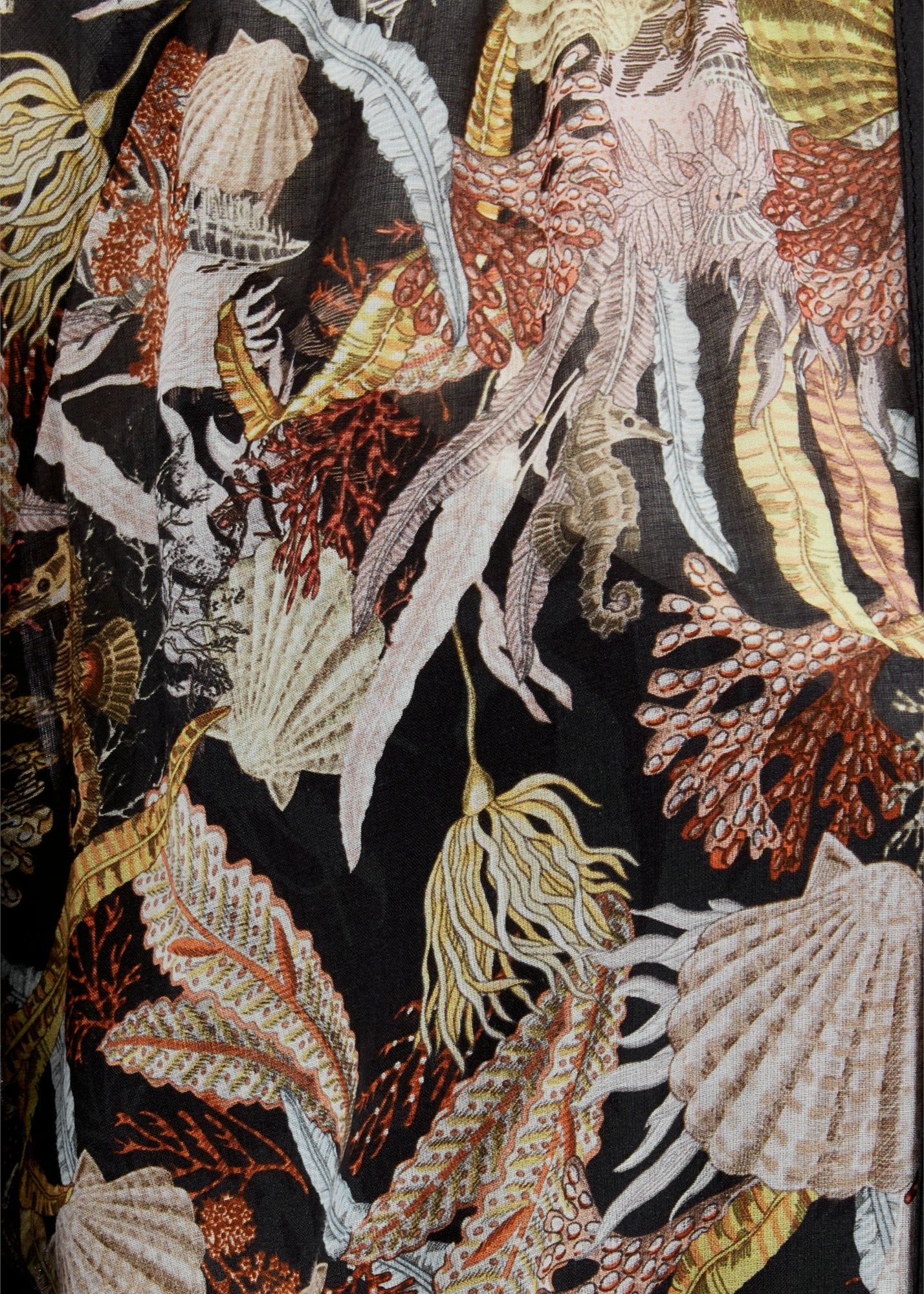 Freizeitkleid Maxi aus Baumwolle - 987-black patterned - Schwarz