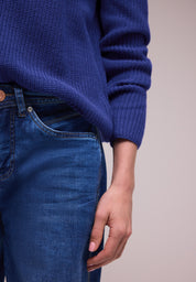 Strickpullover aus Baumwollmix - 17396-amparo blue - Blau