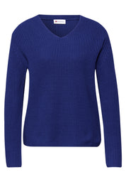 Strickpullover aus Baumwollmix - 17396-amparo blue - Blau