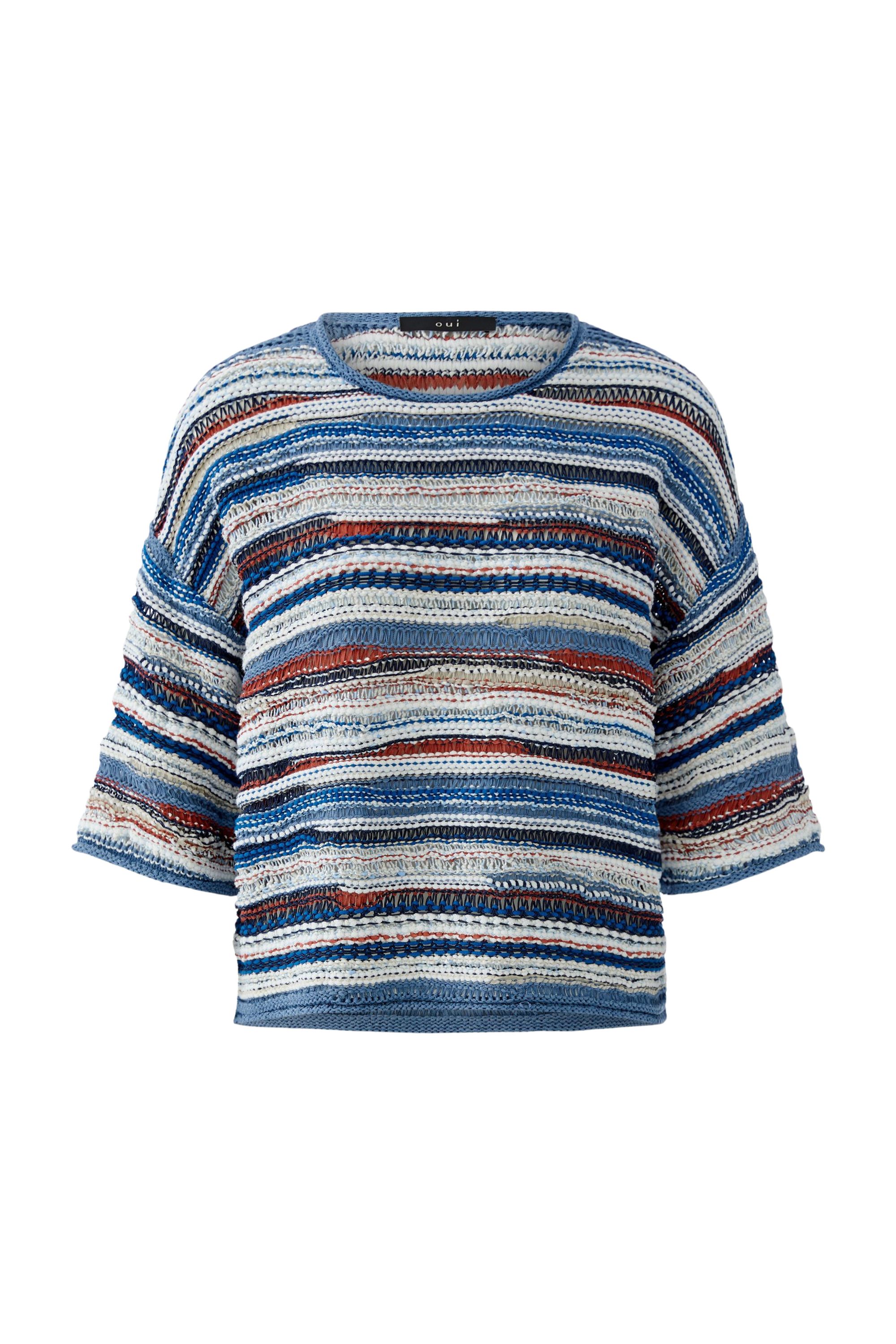 Strickpullover - 0541-blue white - Mehrfarbig