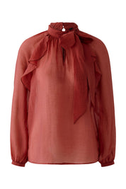 Schluppenbluse aus Lyocell - 3760-baked apple - Rot