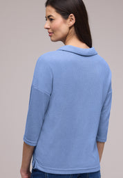 Langarmshirt aus Viskose - 17453-bonnet blue - Blau