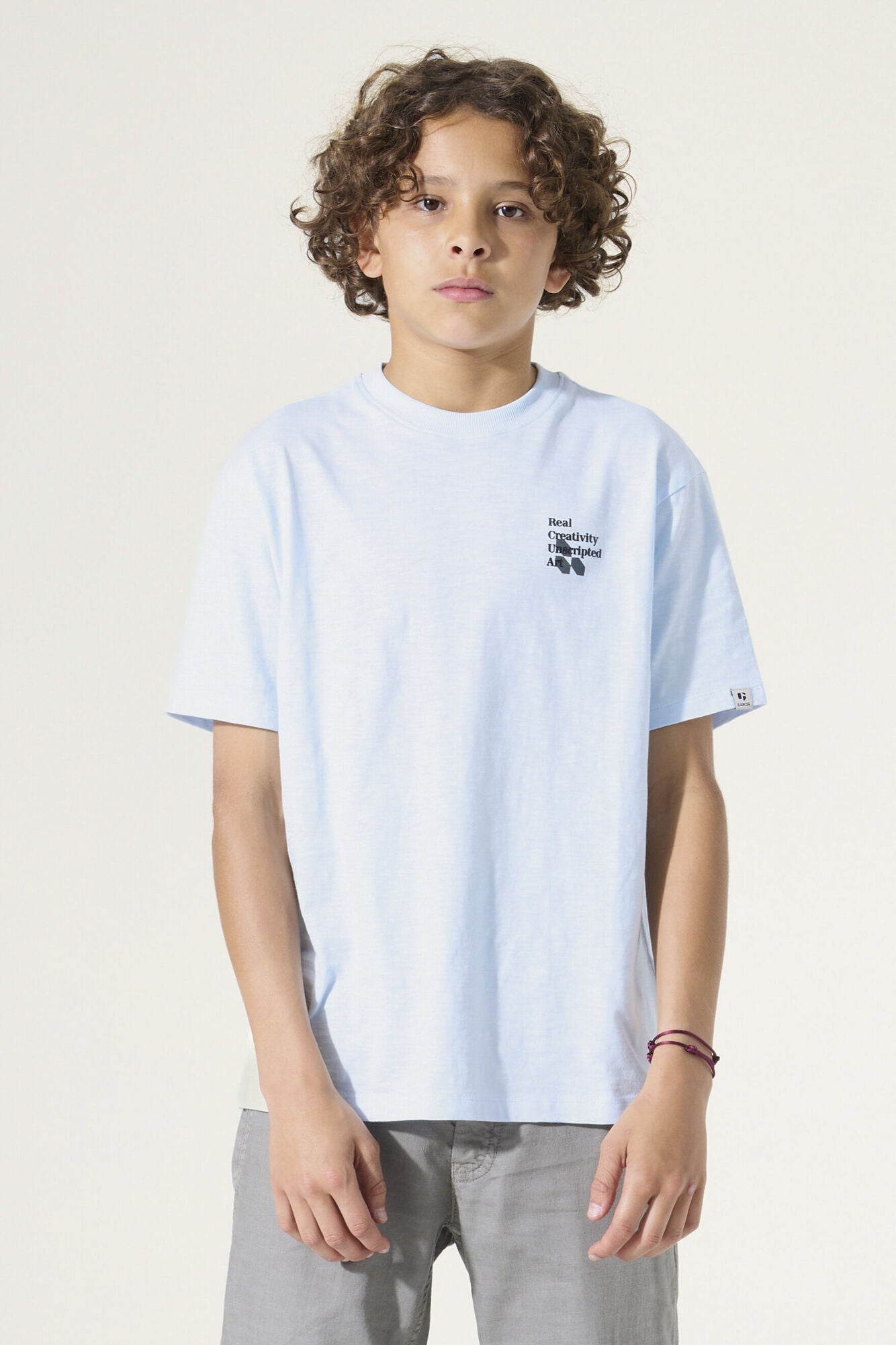 T-Shirt aus Baumwolle - 6735-dusy aqua - Blau