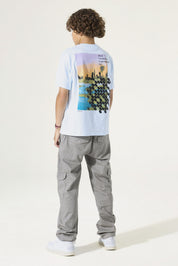 T-Shirt aus Baumwolle - 6735-dusy aqua - Blau