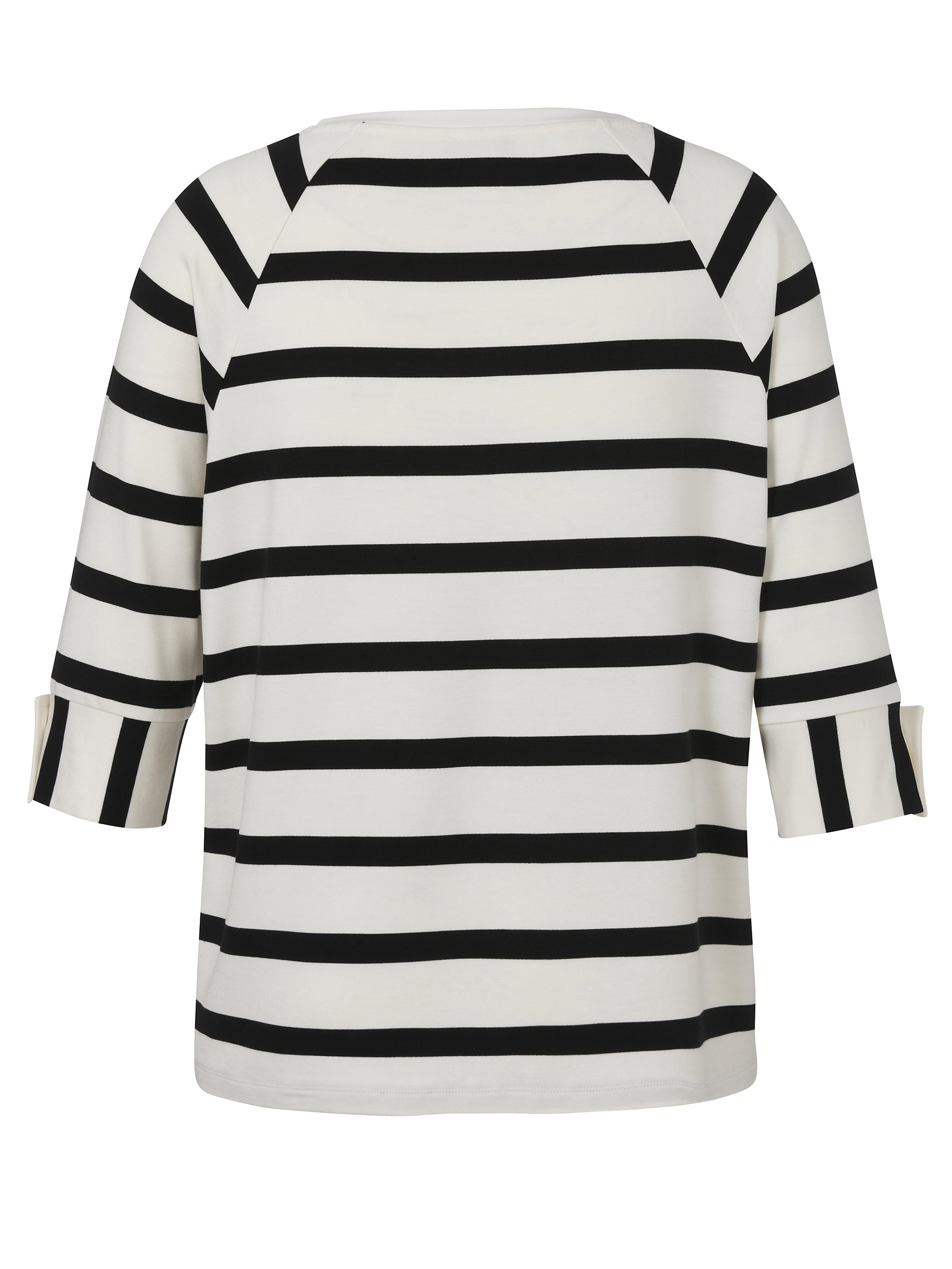 T-Shirt aus Viskose - 950100-ecru / schwarz - Schwarz | Weiß