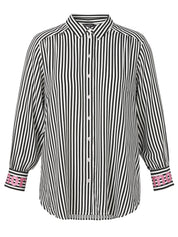 Bluse aus Viskose - 103-schwarz multicolor - Schwarz