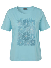 T-Shirt aus Baumwolle - 573-türkis multicolor - Türkis