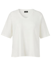 T-Shirt aus Viskosemix - 950-ecru - Weiß