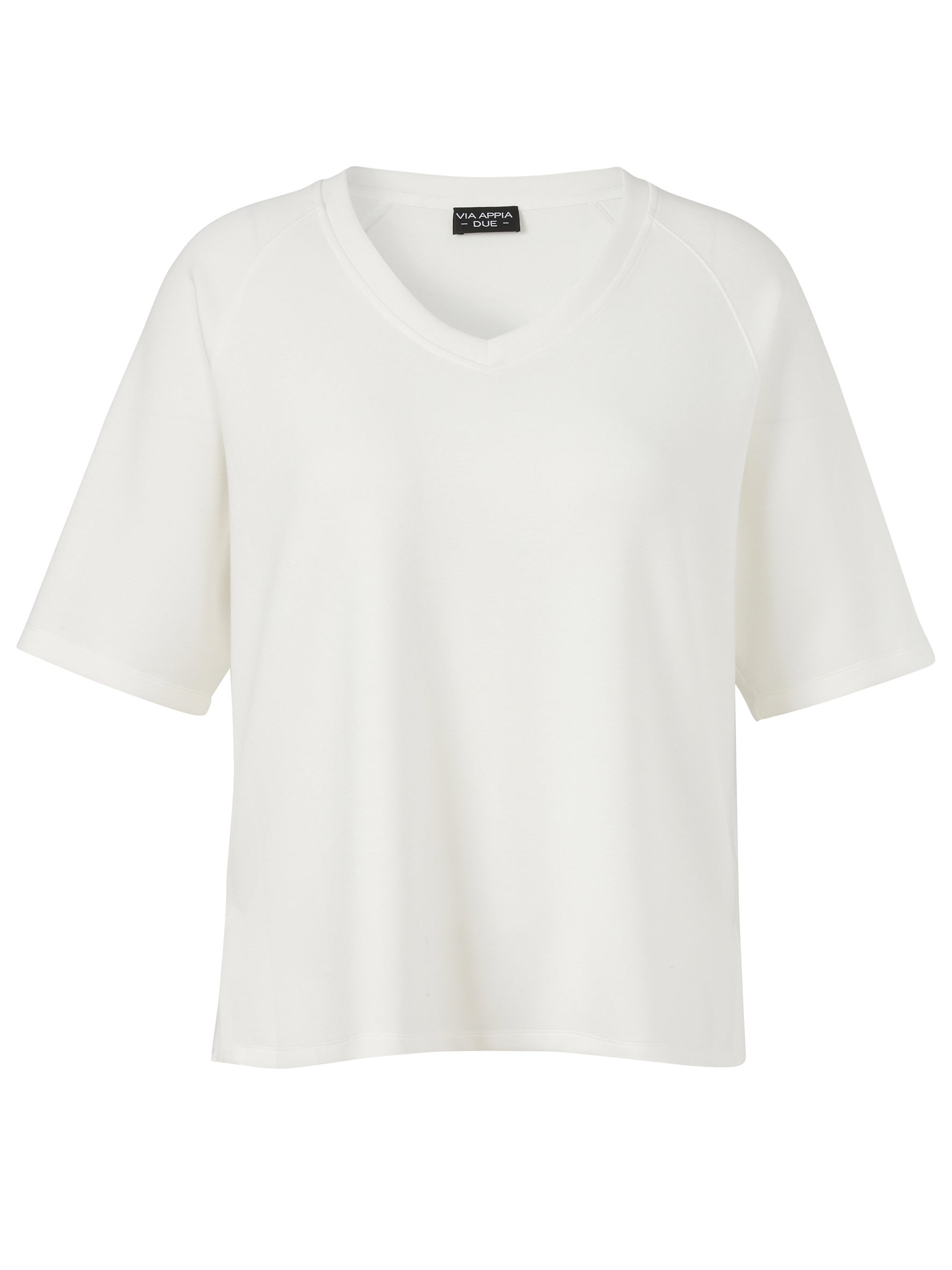 T-Shirt aus Viskosemix - 950-ecru - Weiß