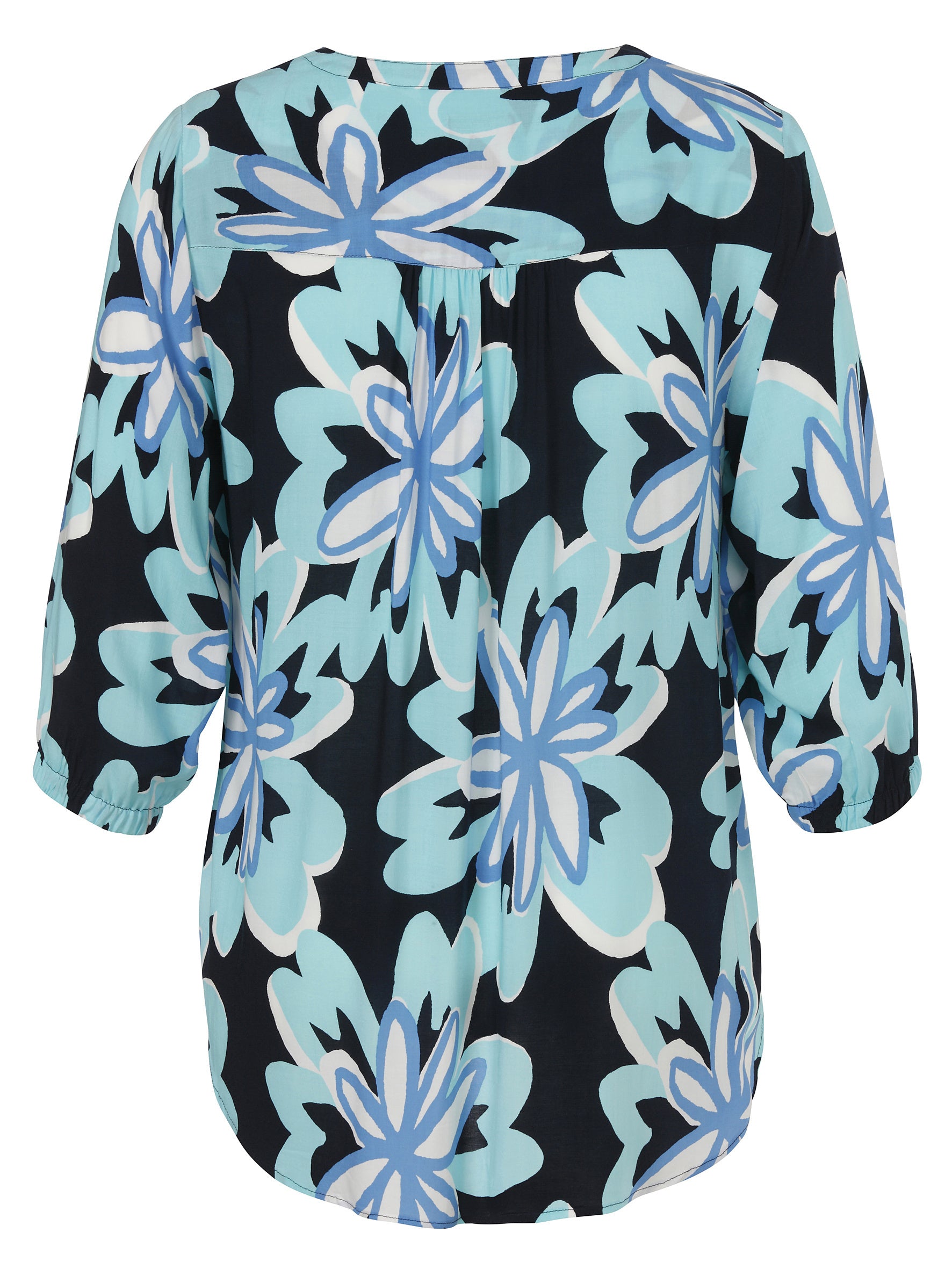 Tunikabluse aus Viskose - 803-marine multicolor - Türkis