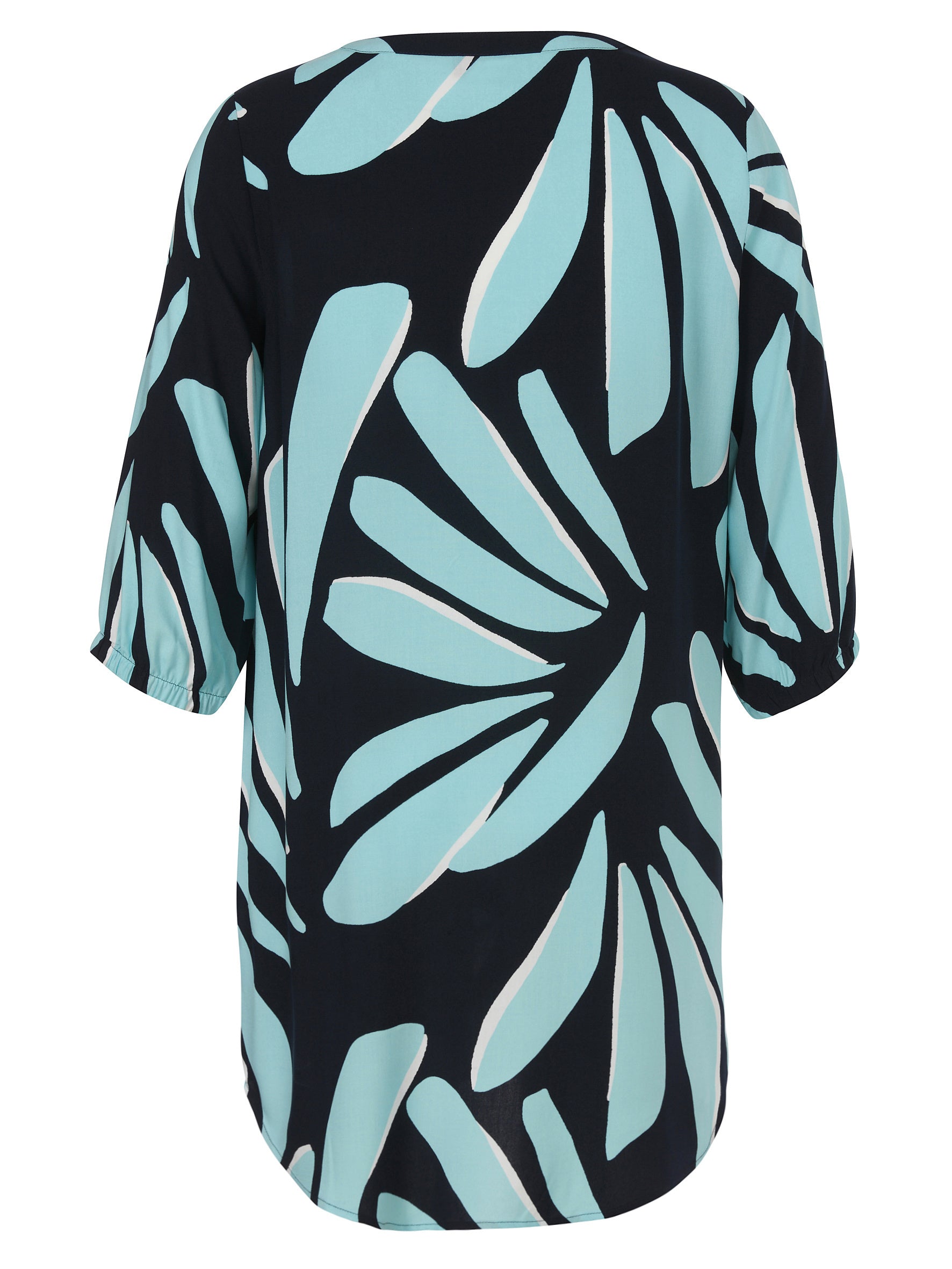 Freizeitkleid Mini aus Viskose - 803-marine multicolor - Türkis