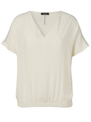 T-Shirt-Bluse aus Viskose - 794884-butter / powder blue - Creme