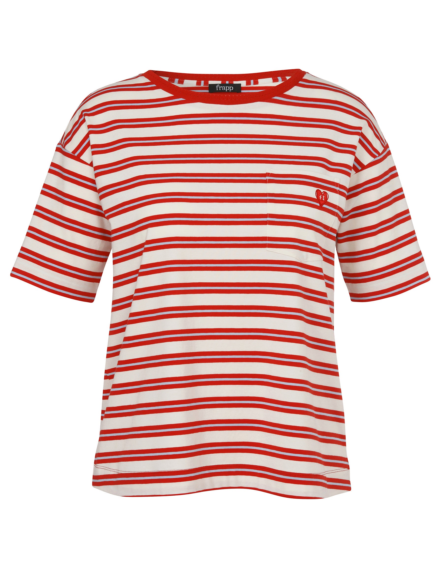 T-Shirt aus Baumwolle - 357-red multicolor - Rot