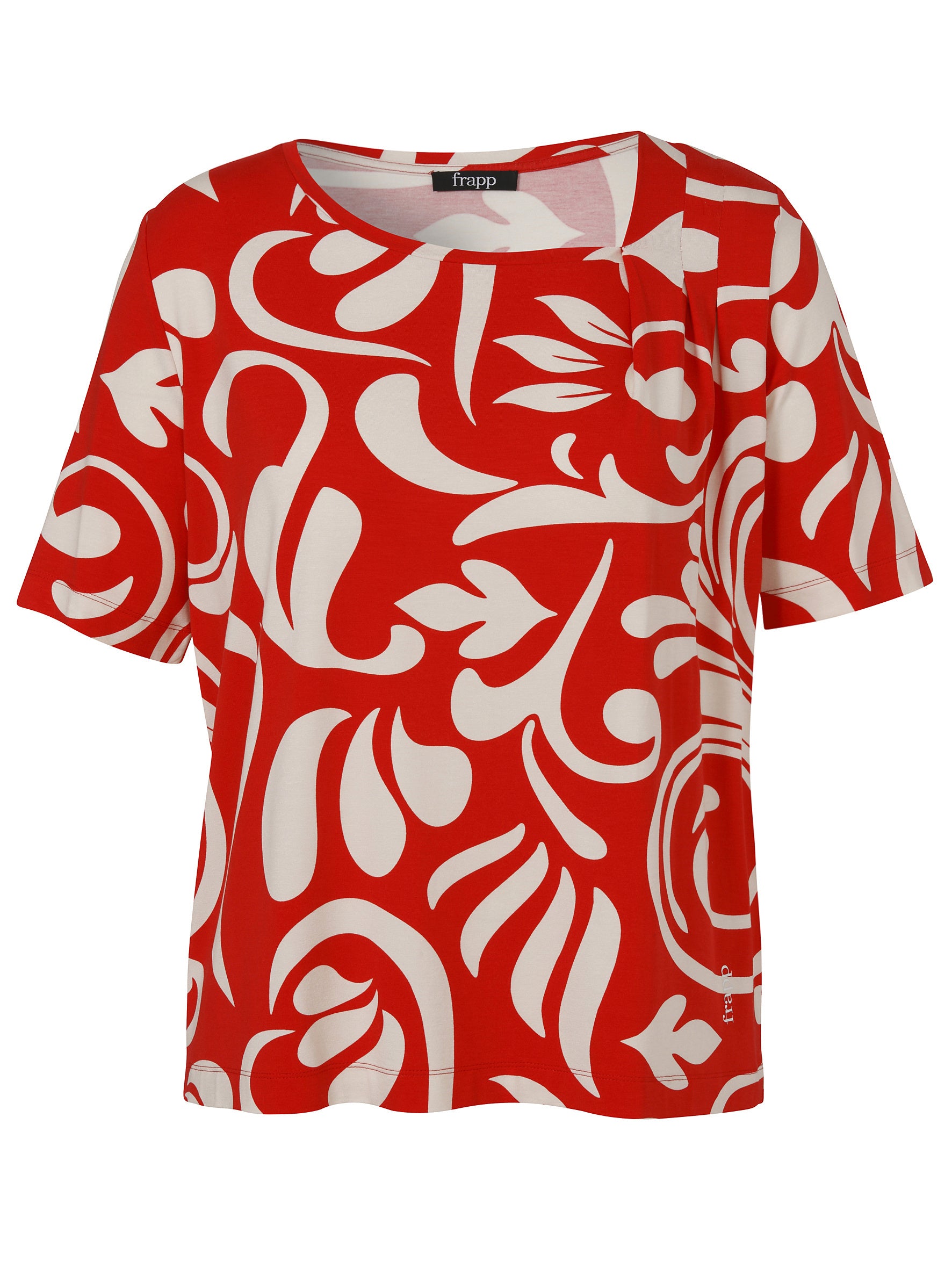 T-Shirt aus Viskose - 354794-red / butter - Rot