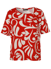 T-Shirt aus Viskose - 354794-red / butter - Rot