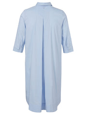 Hemdblusenkleid Mini aus Baumwollmix - 884-powder blue - Blau