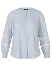Bluse gestreift aus Baumwollmix - 884984-powder blue/white - Blau