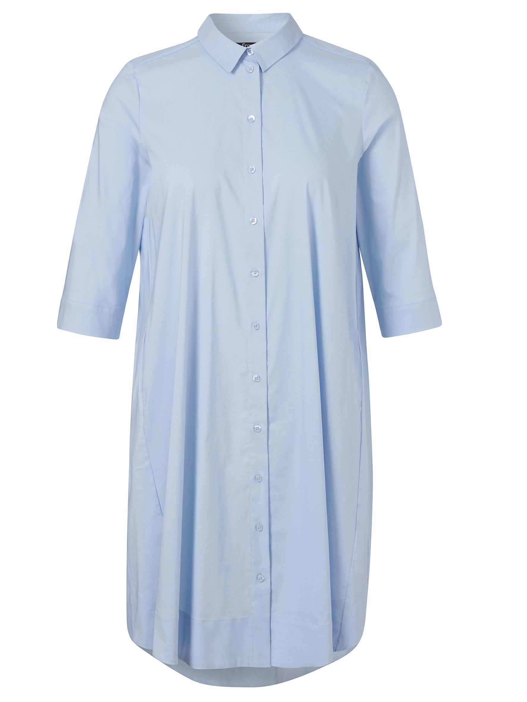 Hemdblusenkleid Mini aus Baumwollmix - 884-powder blue - Blau