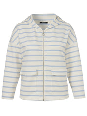 Sweatjacke mit Kapuze - 794884-butter / powder blue - Weiß | Blau