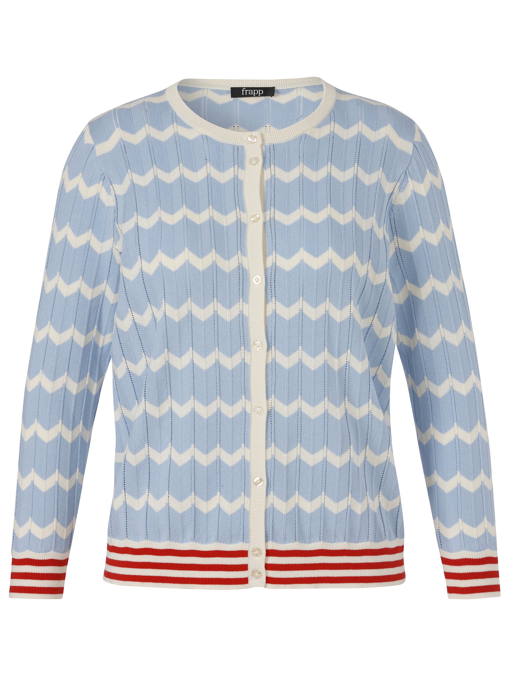 Strickjacke aus Baumwolle - 887-powder blue multicol - Blau