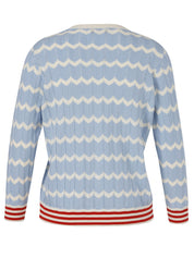 Strickjacke aus Baumwolle - 887-powder blue multicol - Blau