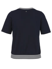 T-Shirt aus Baumwolle - 804994-navy / white - Blau