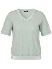 T-Shirt aus Baumwolle - 584994-mint / white - Grün