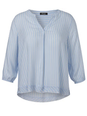 Bluse gestreift aus Viskose - 884794-powder blue / butter - Blau