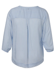 Bluse gestreift aus Viskose - 884794-powder blue / butter - Blau