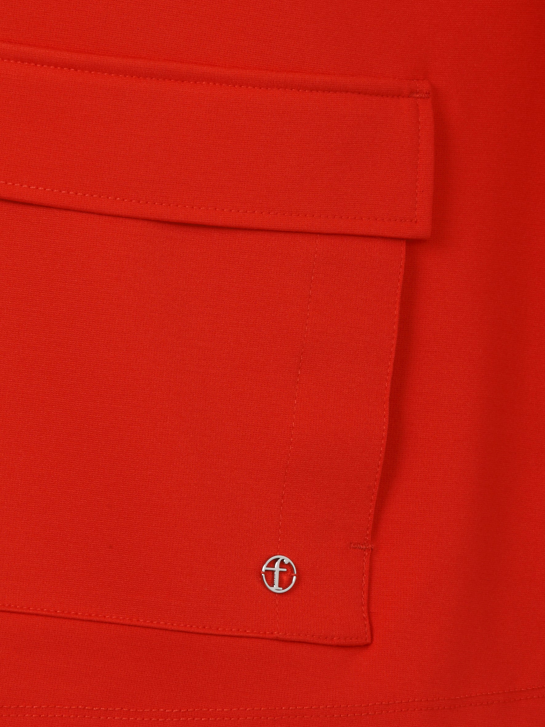 Jacke mit Stehkragen aus Viskosemix - 354-red - Rot