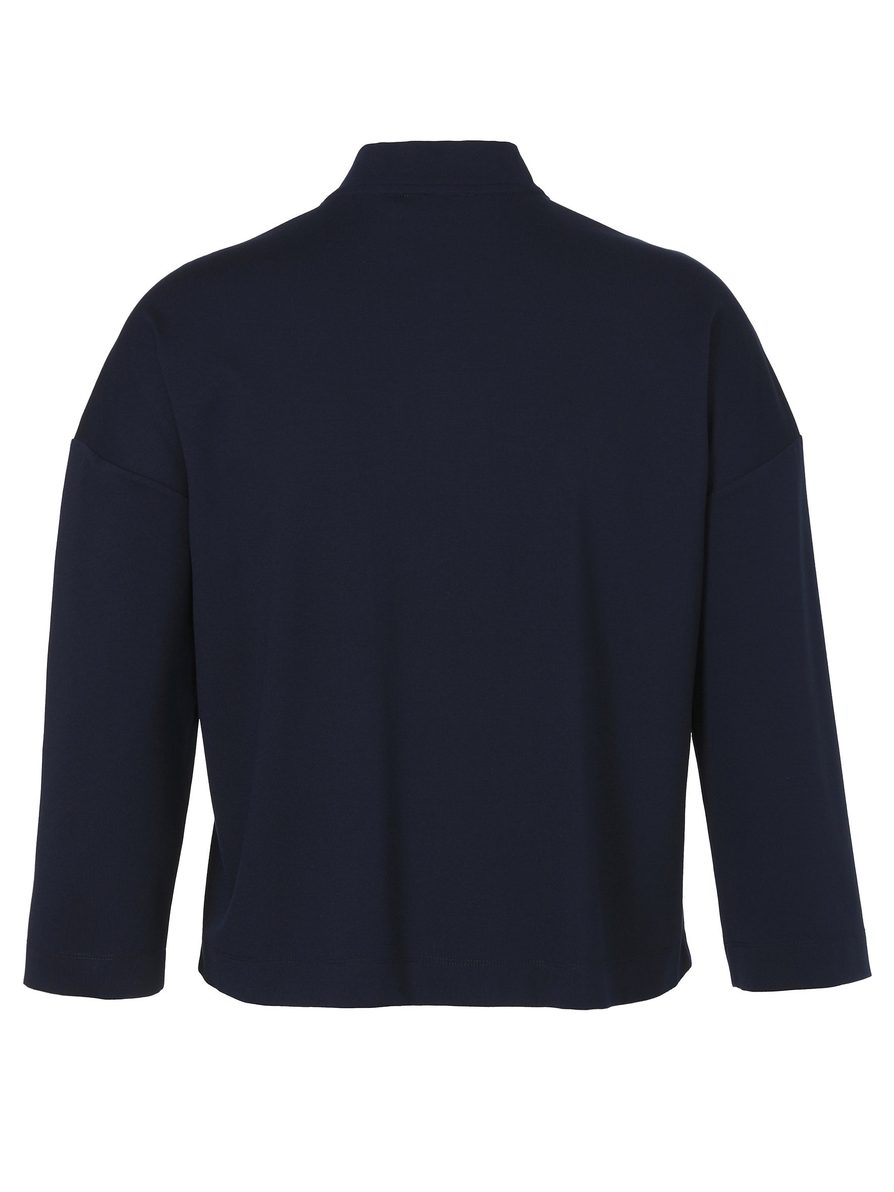 Jacke mit Stehkragen aus Viskosemix - 804-navy - Blau