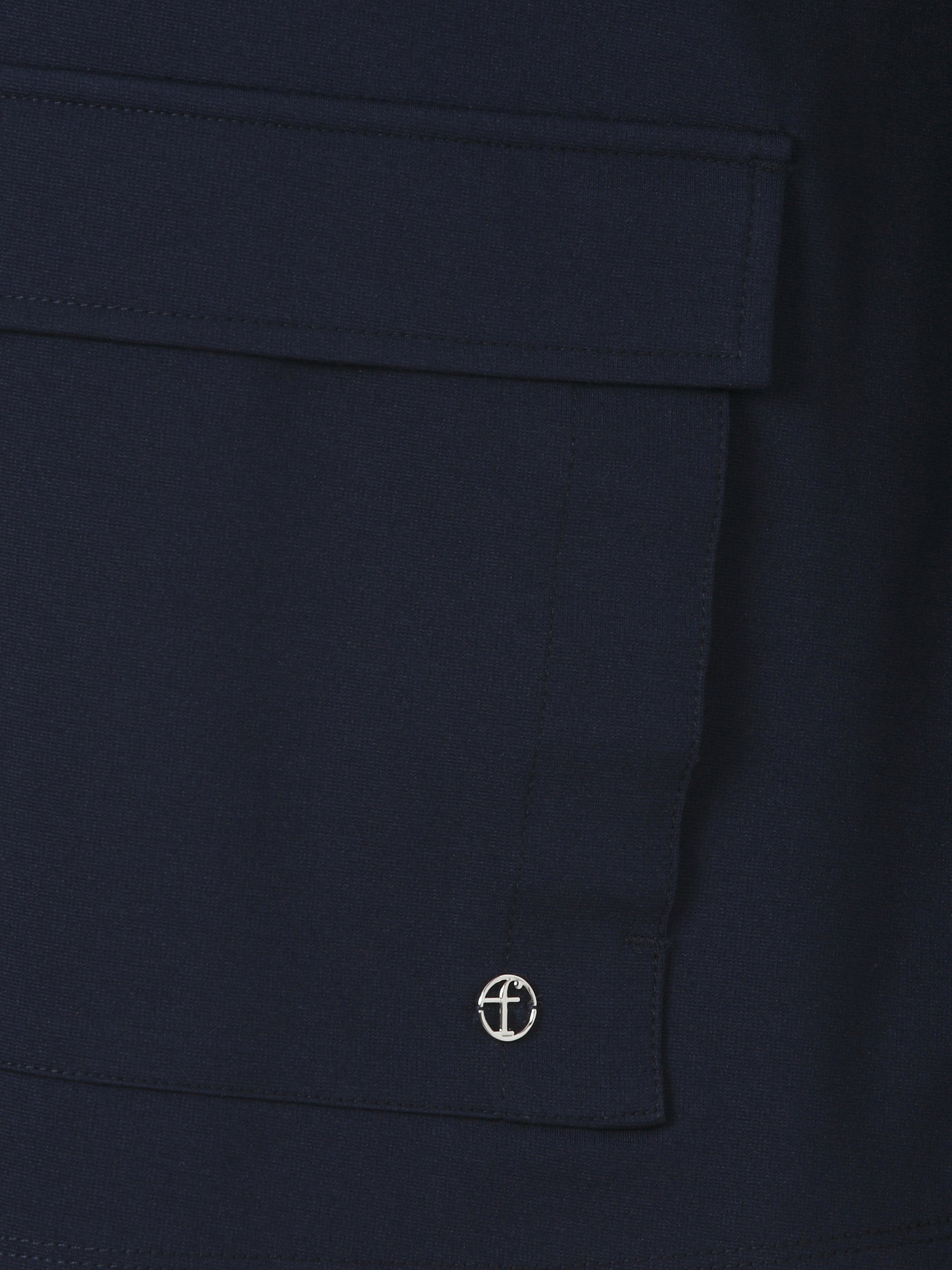 Jacke mit Stehkragen aus Viskosemix - 804-navy - Blau