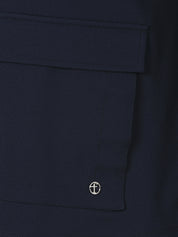 Jacke mit Stehkragen aus Viskosemix - 804-navy - Blau