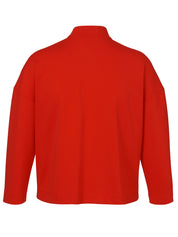 Jacke mit Stehkragen aus Viskosemix - 354-red - Rot