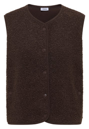 Teddyweste mit V-Ausschnitt - 17493 macchiato brown - Braun