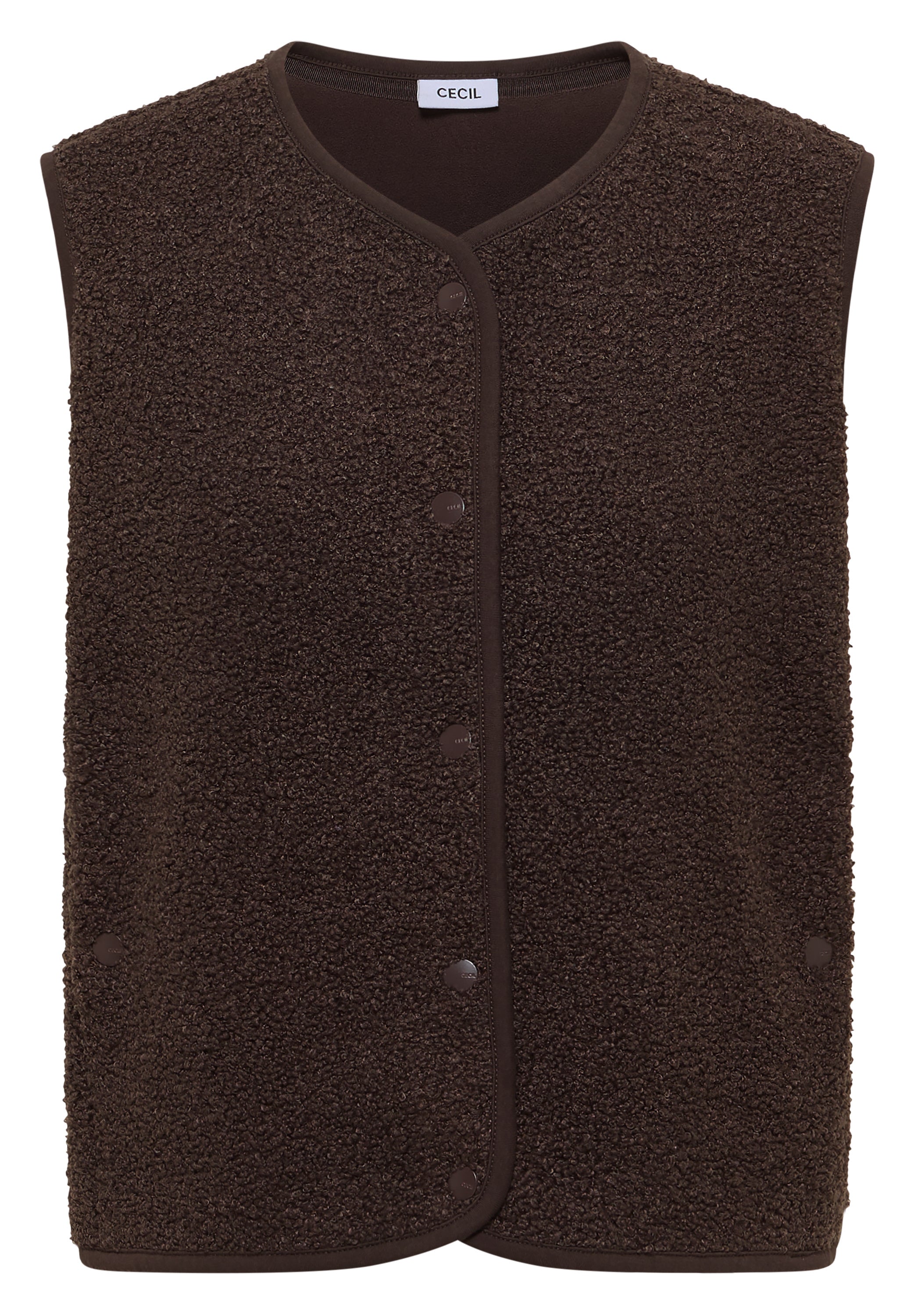 Teddyweste mit V-Ausschnitt - 17493 macchiato brown - Braun