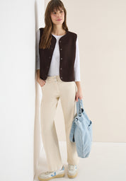 Teddyweste mit V-Ausschnitt - 17493 macchiato brown - Braun