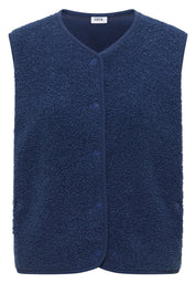Teddyweste mit V-Ausschnitt - 17473 sporty denim blue - Blau