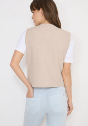 Teddyweste mit V-Ausschnitt - 15641 teddy vanilla white - Creme