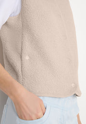 Teddyweste mit V-Ausschnitt - 15641 teddy vanilla white - Creme