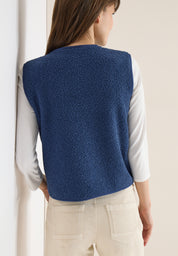 Teddyweste mit V-Ausschnitt - 17473 sporty denim blue - Blau