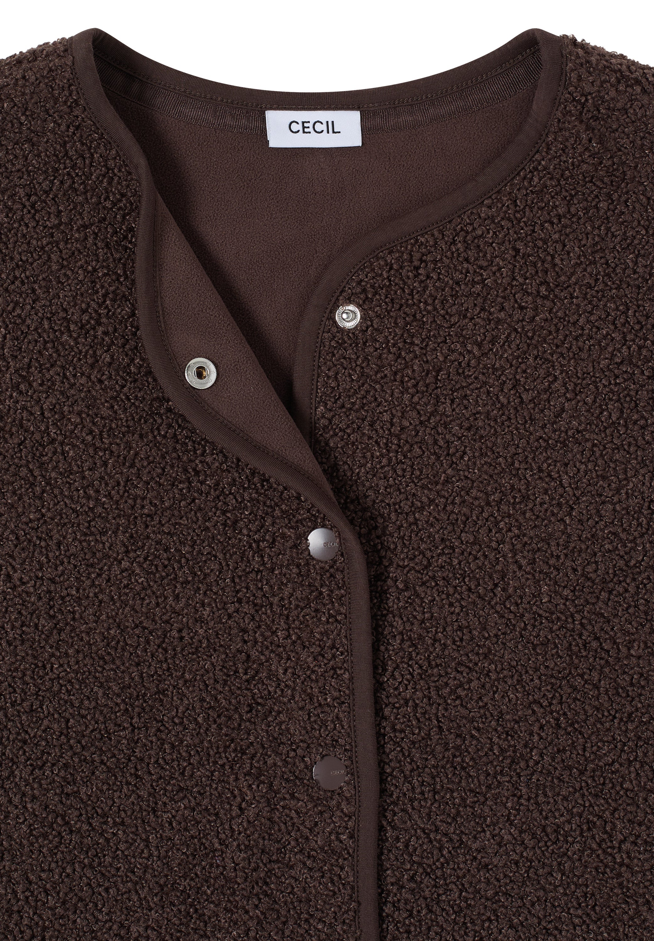 Teddyweste mit V-Ausschnitt - 17493 macchiato brown - Braun