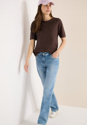 T-Shirt Regular Fit aus Bio-Baumwolle - 17493 macchiato brown - Braun