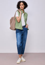 Teddy-Weste mit Stehkragen - 17225-Bright Pistachio - Grün