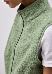 Teddy-Weste mit Stehkragen - 17225-Bright Pistachio - Grün