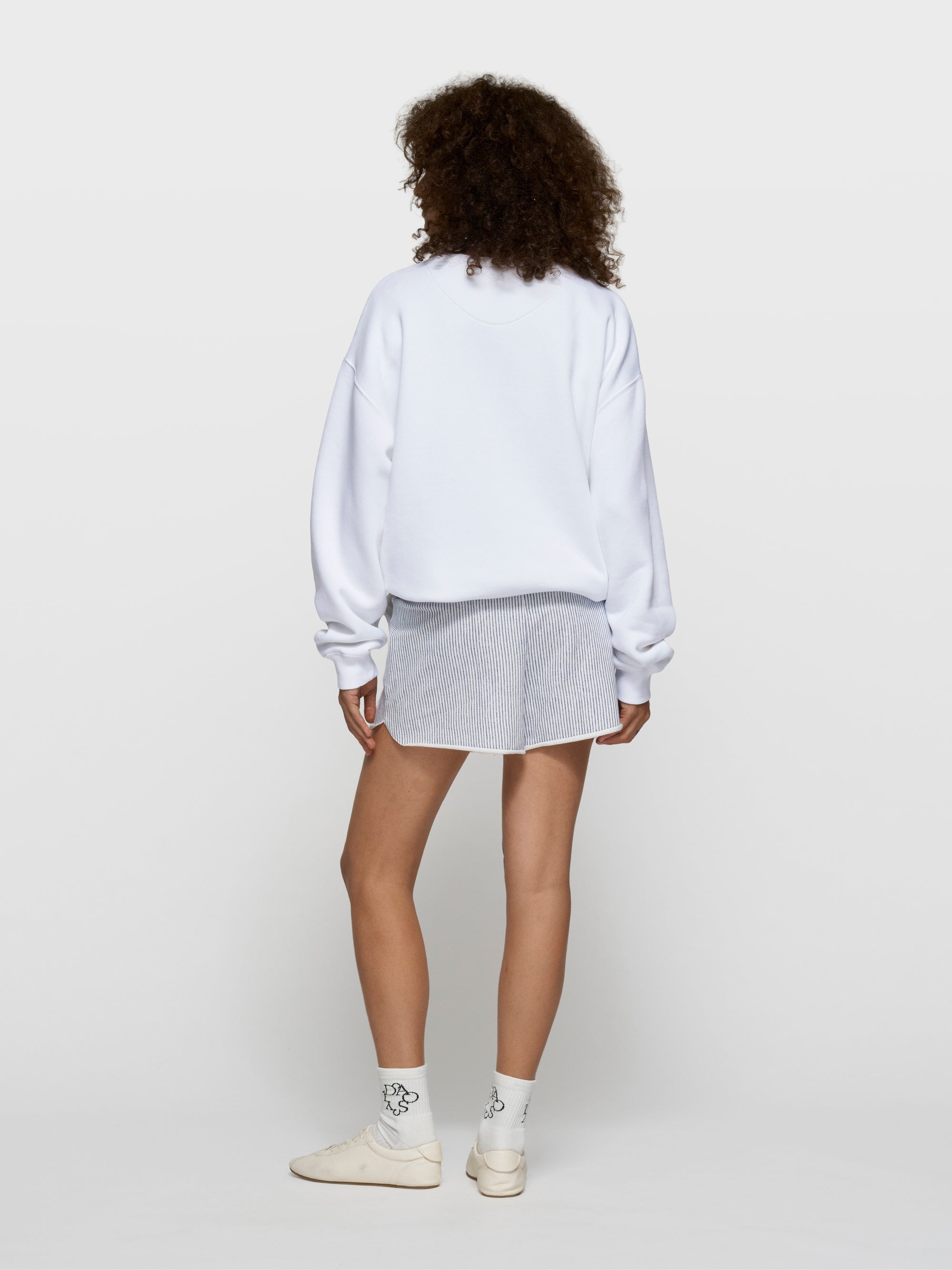 Sweatshirt oversized aus Baumwollmix - 1001-white - Weiß