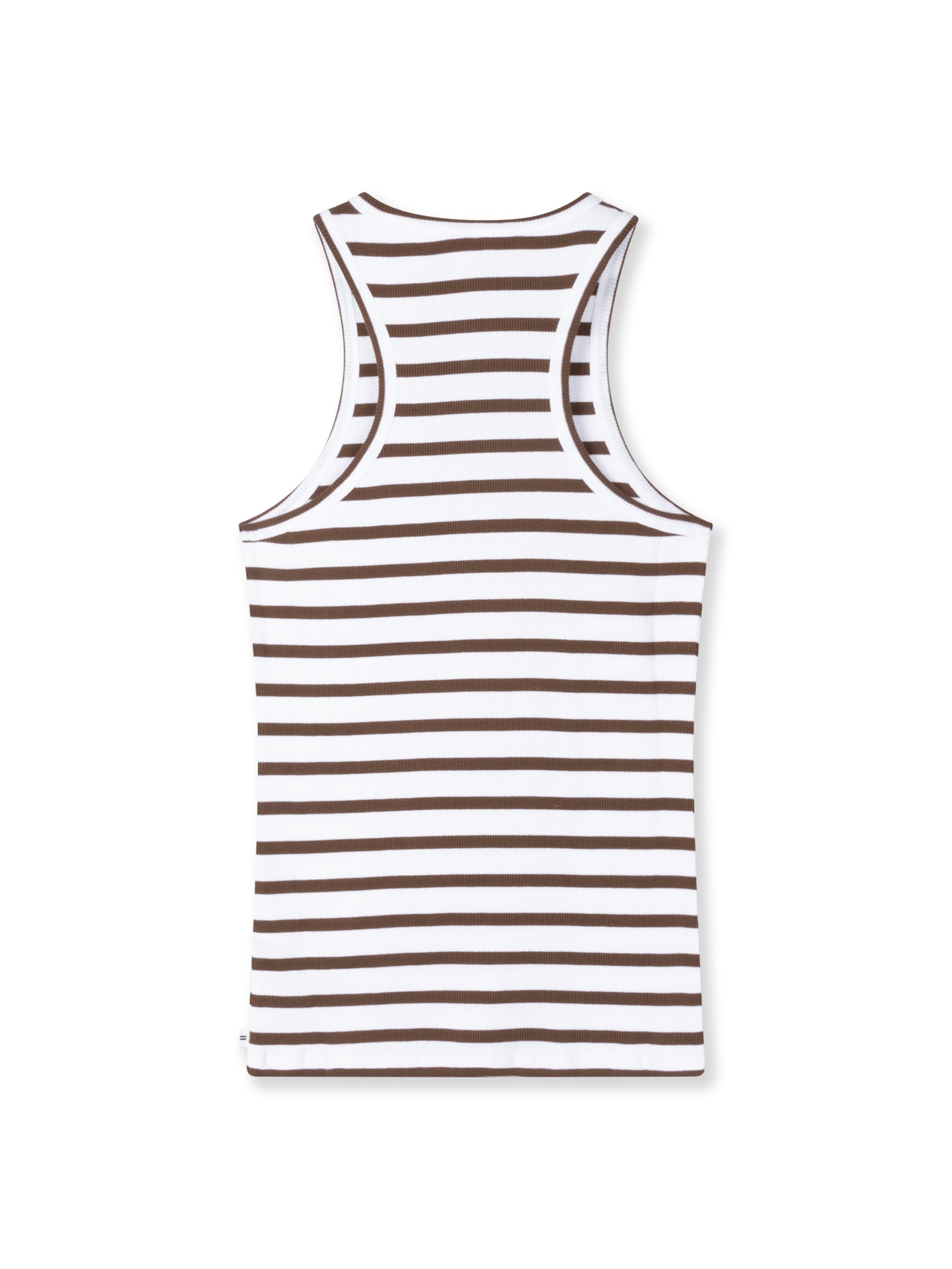 Tanktop Slim Fit - 3076-white/dark truffle - Braun