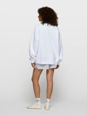 Sweatshirt oversized aus Baumwollmix - 1001-white - Weiß