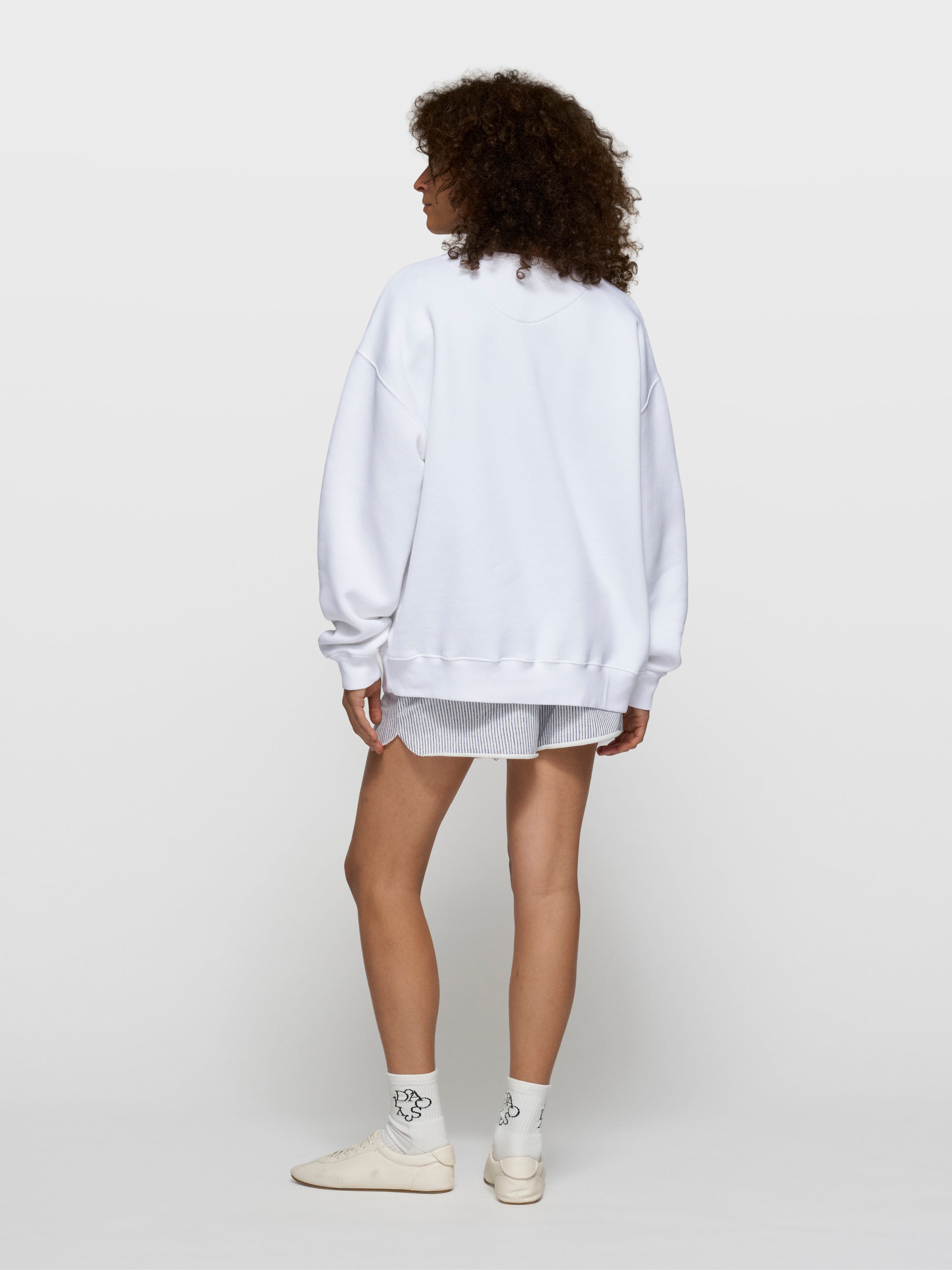 Sweatshirt oversized aus Baumwollmix - 1001-white - Weiß