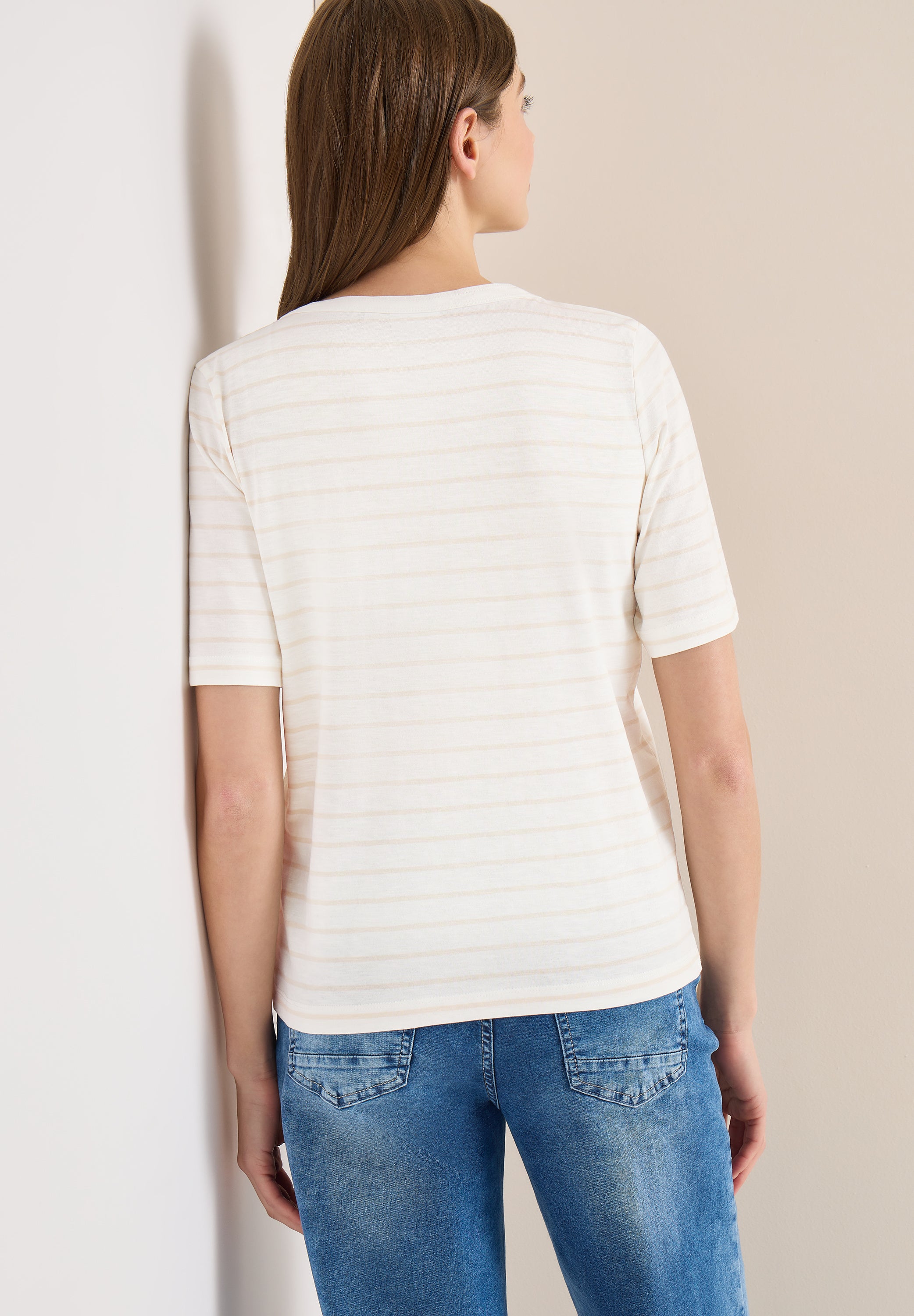 T-Shirt Regular Fit aus Bio-Baumwolle - 23474 vanilla white - Weiß